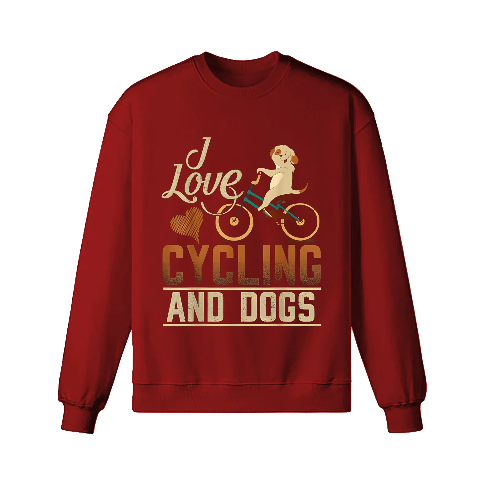 I Love Cycling And Dogs Sweatshirt - Image 10